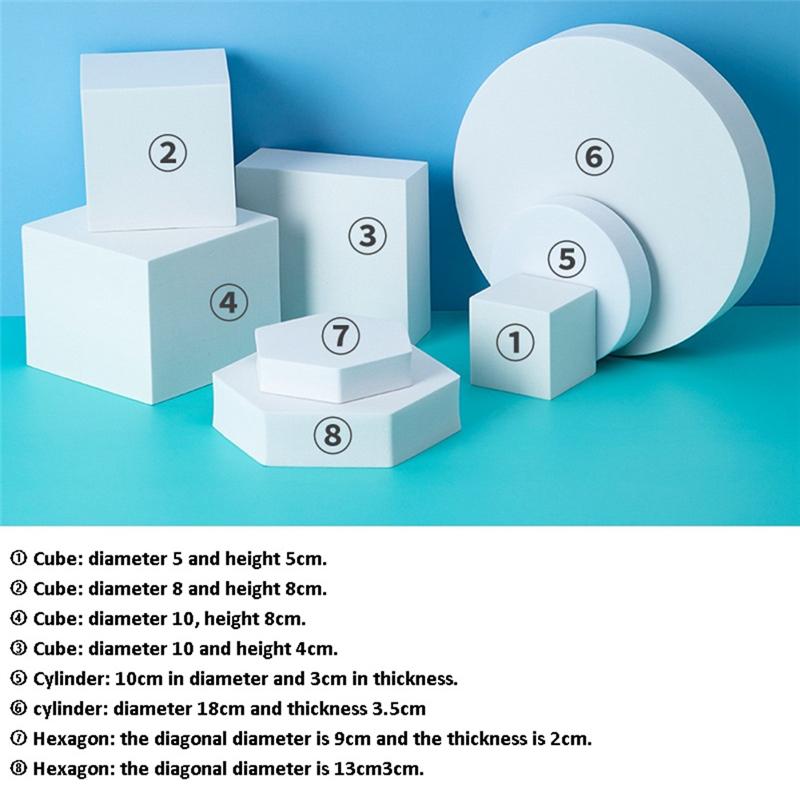 2025 Trend Geometry Photo Props Square Ornaments Jewelry Shooting Props Morandi Color Geometric Decoration Background