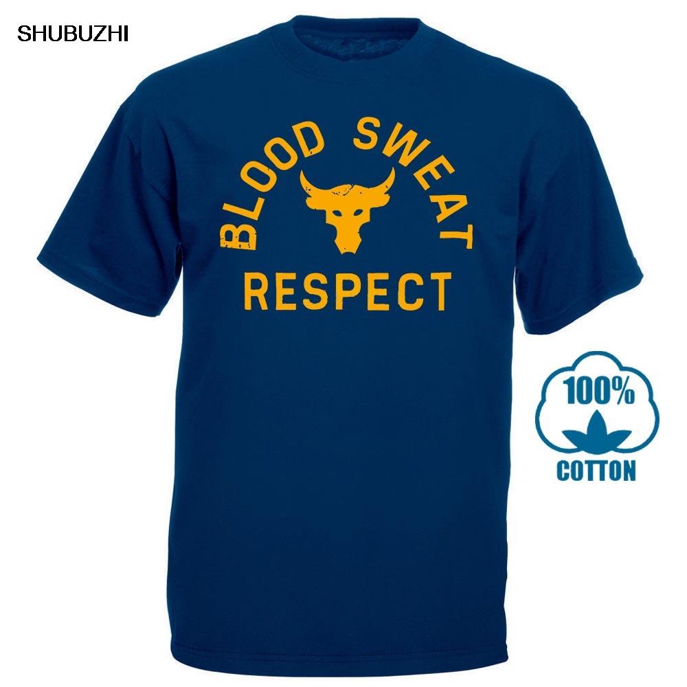 Мужская футболка с графикой Project Rock Blood Sweat Respect Мужская модная футболка с коротким рукавом Camisetas Slim Fit