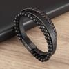 Hot Natural Volcanic Stone Leather Bracelet Multilayer Men's Leather Woven Bracelet