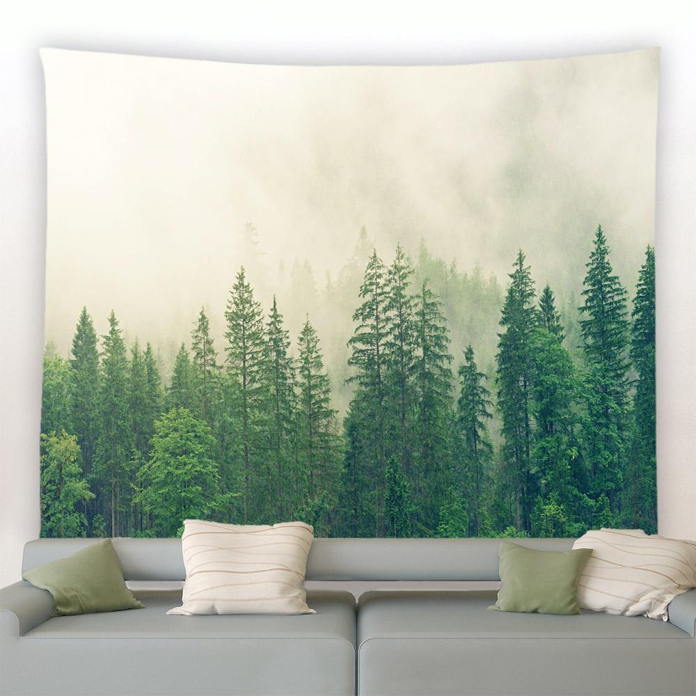 Фэнтези Грибы Цветы Растения Деревья Природный Пейзаж Настенный Гобелен Гостиная Спальня Украшения Тропический Лес Гобелен
