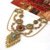 Style Simulation Ethnic Gemstone Decoration Women Necklace And Earring Set