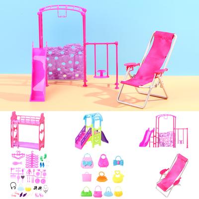 Украшение для кукольного домика Аксессуары для кукольного домика Имитация сумки Игровая площадка Кровать Миниатюрная модель