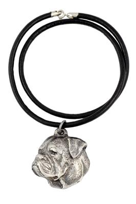 American Bulldog, Old Country Bulldog – Necklace with Dog, Silver-plated Pendant for Dog Fan |
