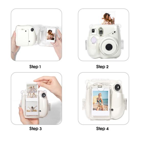 Чехол для камеры Ударопрочный Водонепроницаемый с плечевым ремнем Прозрачный чехол для хранения камеры с сумкой для фотографий для Instax Mini 7