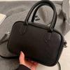 Simple Solid Color Retro Handbag Bowling Bag for Women Korean New Winter Commuting Fashion One Shoulder Crossbody Pillow Bag