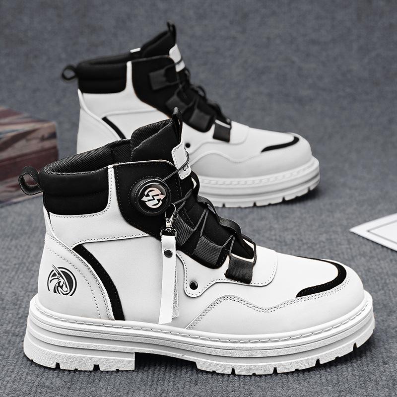 Autumn and winter new leather high-top Martin boots fashion foot cover men's outdoor leisure sports men's boots large size shoes