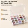 20-Compartment Detachable Transparent Plastic Storage Box