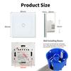 Eu 86 * 86 mm 2 Gang  2 Way Touch Dual Switch Hardened Glass Panel Sensor Switch Staircase Bedroom Switch 220 V 12 a