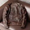 Spring And Autumn New Genuine Leather Jacket Men Vintage Cowhide Coat Casual Men Flight Suit Clothing  Size S-5XL