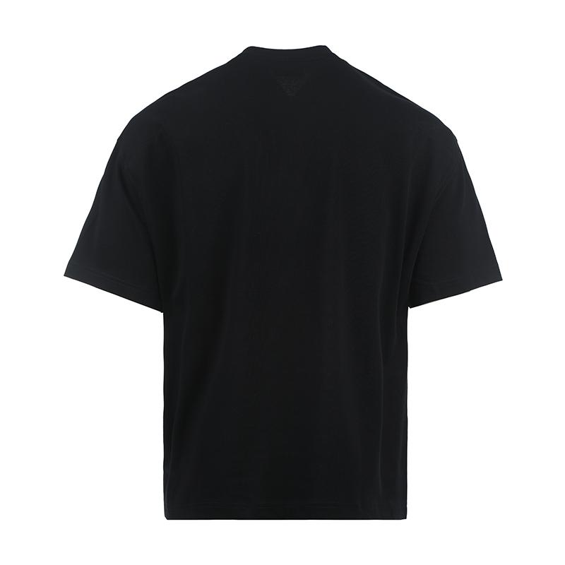 Emporio Armani Мужская футболка с вышивкой логотипа SS25, круглый вырез, свободный крой, короткий рукав, Топы, Темно-синий EM001060-AF13715-UB118