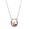 SERASTINY Rabbit Horseshoe Necklace for Natural Serastiny Petty Lepus Series Women, Diamond, (Pink Gold)