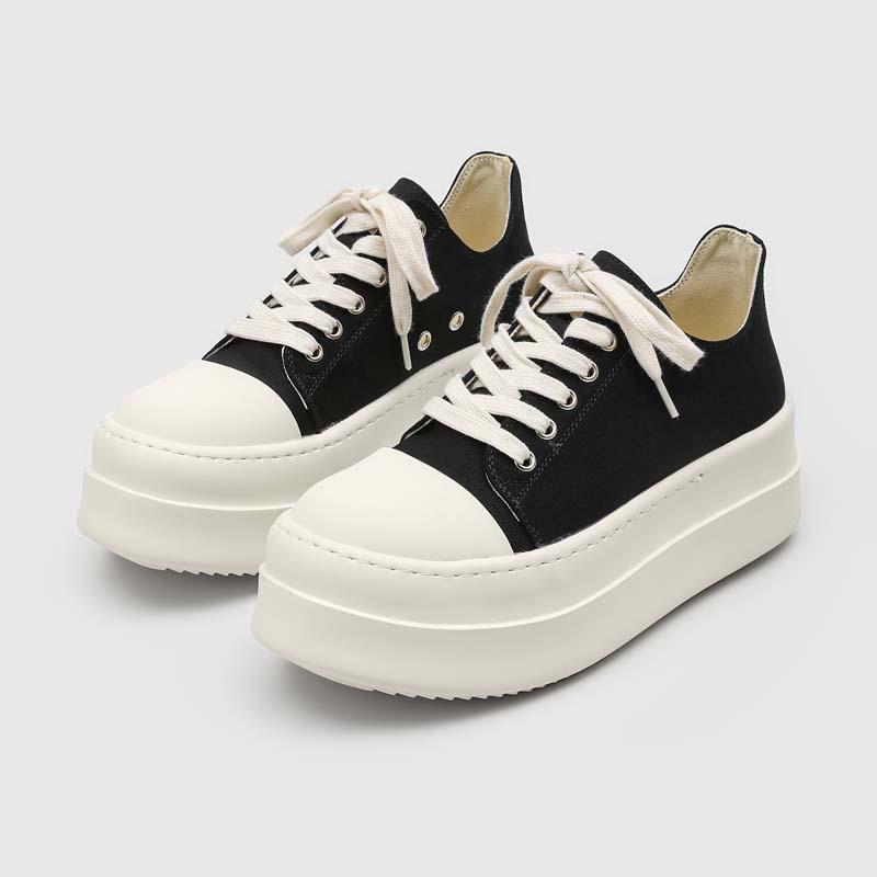 Muffin Derby Shoes Women'S American Platform Canvas Shoes Men'S Niche Sports High Street Couple Big Head Board Shoes Commuting Height