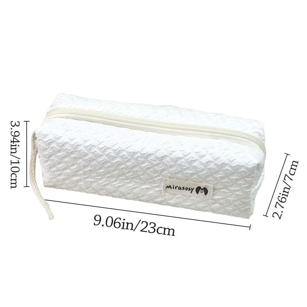 Zipper Closure Zipper Pouch Textured Surface Pencil Case High Quality Makeup Bag Makeup Storage