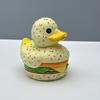 Hamburger Duck Figurine Resin Burger Duck Statue Novelty Desktop Duck Sculpture for Home Office Shelf Table Decoration