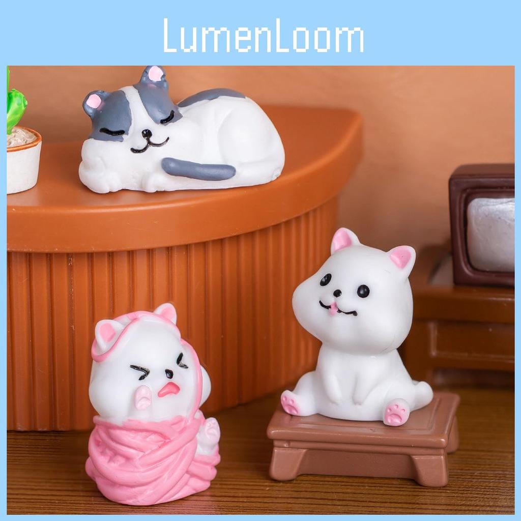 Adorable Resin Cat Figurines For Desk Decor Cute Mini Animal Ornaments Blind Box