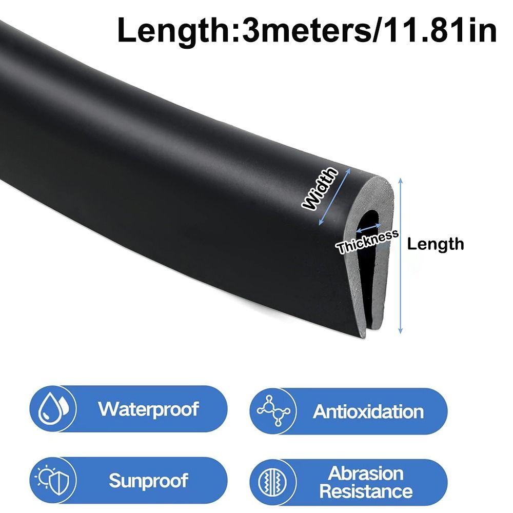 Черная кромочная лента для двери U-образная защита кромки Новая кромочная лента Углы стола