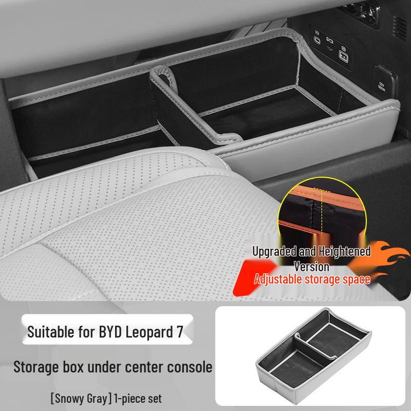 Kangchi Formula Leopard Titanium 7 Console Storage Box: Silicone, Partitioned, and Private Storage for Interior Modification.