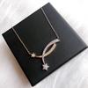 Musla Trend Classic High Qulity 925 Sterling Silver Jewelry For Moon Star Shaped Pendant Wedding Happy Pendant Pink Gold Charms