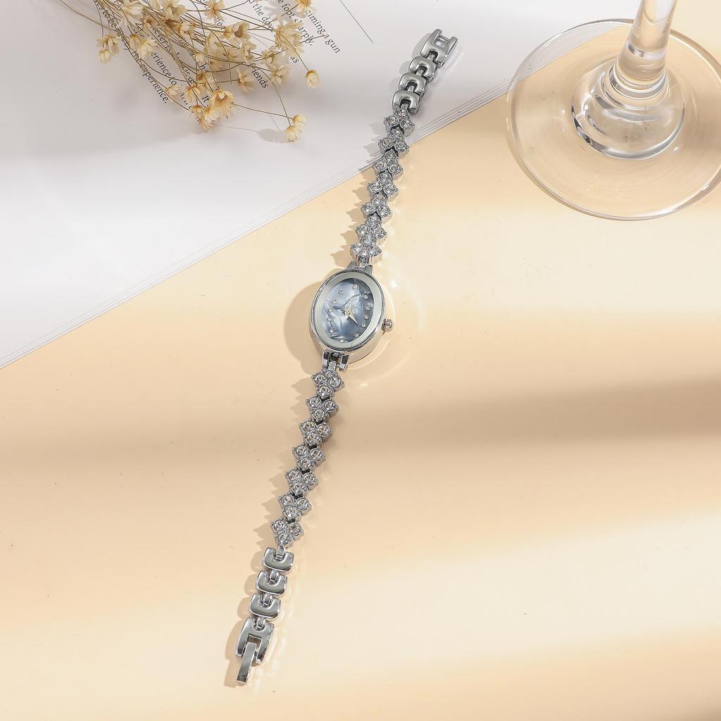 Шикарные компактные женские кварцевые часы с бриллиантами