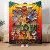 Lion Characters Collage Flannel Blanket Super Soft Warm Cozy Blanket For Sofa Bed Office Travel Allseason Home Decor Gift