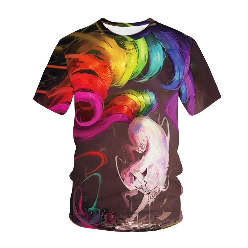 Kawaii Animals Foxes 3D Printed Kids T Shirt Fashion Casual Cartoons T Shirt Boys Girls Детская одежда для девочек