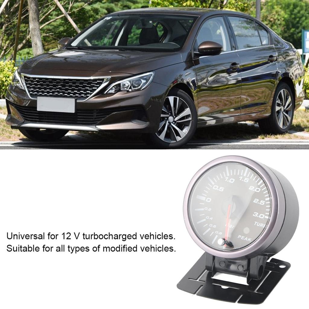 2.5inch 60mm 3.0 Bar LED Car Modification Turbo Boost Gauge Meter Pointer DC12V