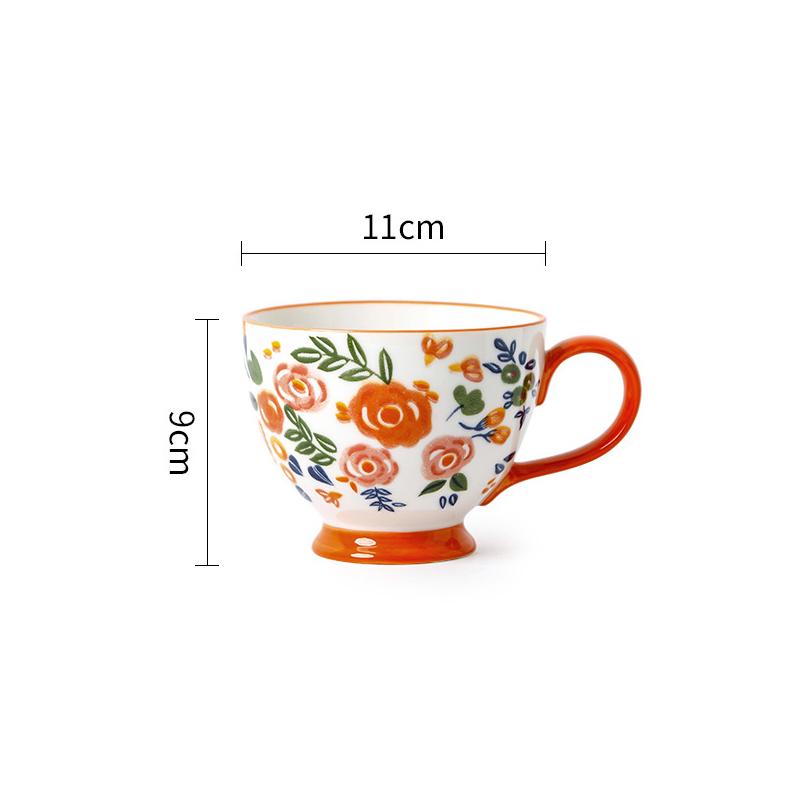 Американская керамическая кружка с креативным рисунком, расписанным вручную, чашка для завтрака, кофейная кружка, чашка для сока, чашка для молока, бытовая чашка для чая, чашка для воды