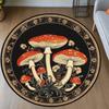 Mushroom Pattern Circle Carpet Utility Round Rug for Living Room Bedroom Deco Kitchen Under Table Floor Mat Non Slip Vintage Rug