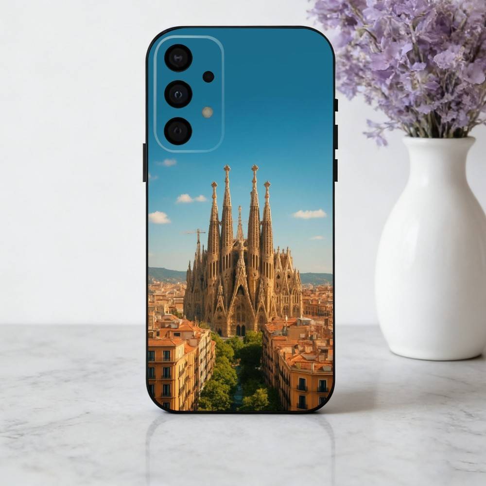 A-Архитектурный пейзаж B-Барселоны Чехол для телефона Samsung Galaxy A73,A72,A71,A70,A53,A52,A51,Мягкий силиконовый черный чехол