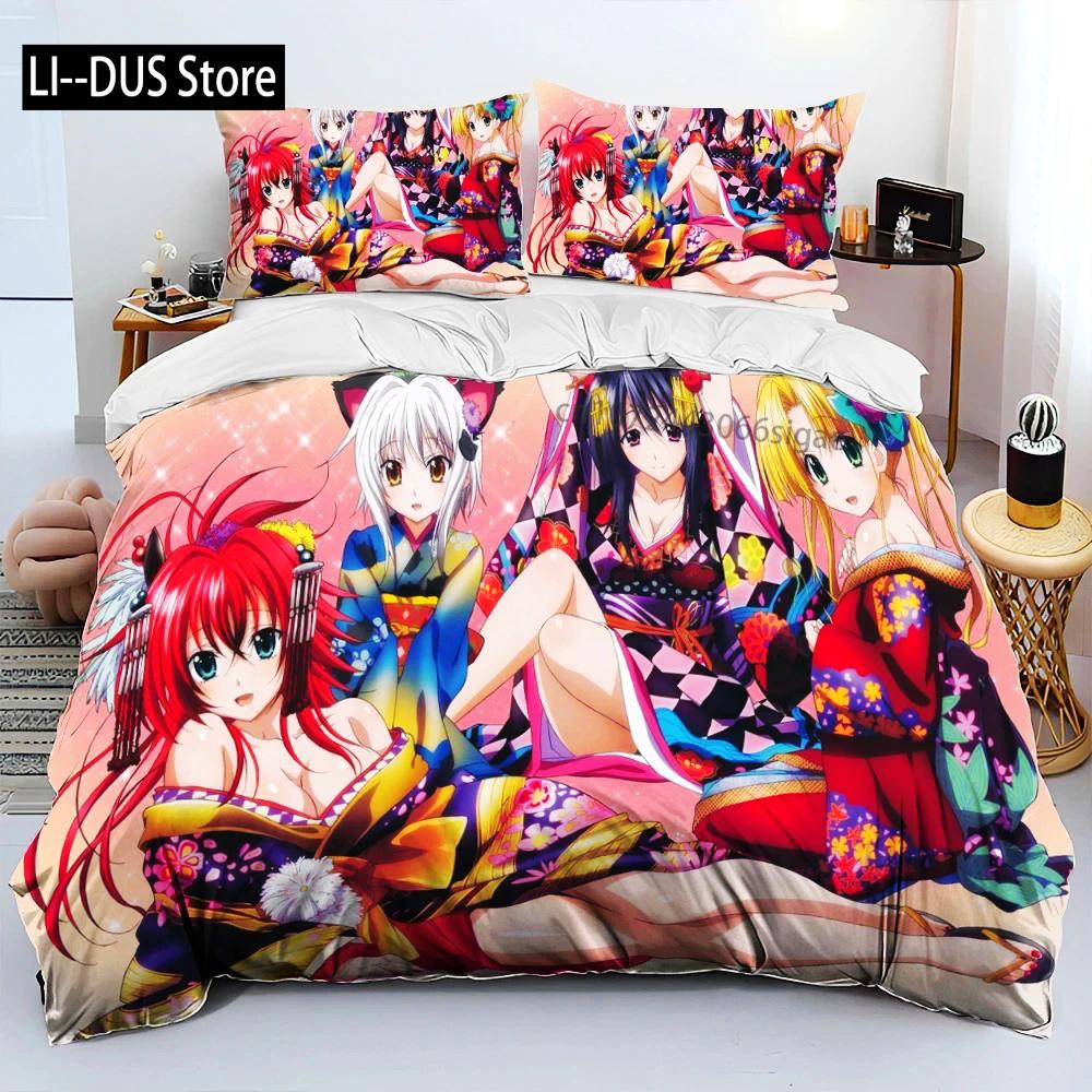 Сексуальная Девушка High School DxD Аниме Комплект Постельного Белья Пододеяльник Постельный Комплект Чехол на Одеяло Наволочка Одеяло Размер King Queen Мальчики Взрослые
