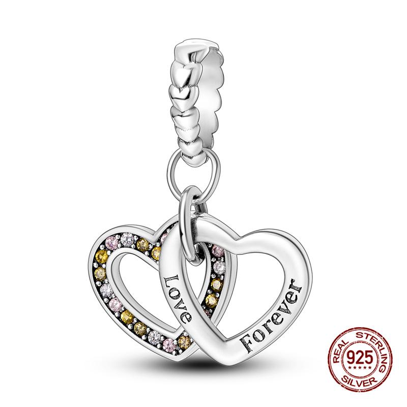 Original Charms Copper Heart-Shaped Infinity Charms Beads Fits 3Mm Original Bracelet Womens Diy Fine Jewelry Gifts