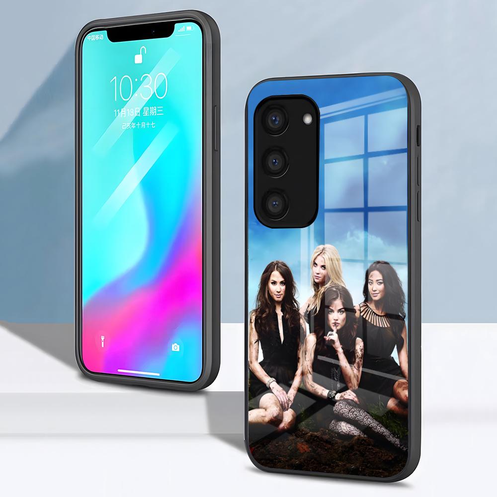 Красивый чехол для телефона «Милые обманщицы» для Samsung S26 S25 S24 FE S23 S22 S21 Plus S20 Ultra Note20Ultra Черная стеклянная крышка