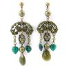 [R3199] - Green 'Altaï' Designer Earrings - 75x30 Mm