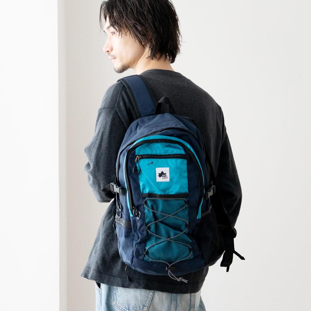 Logo Spark Expandable Bungee Cord Large Backpack, Blue,