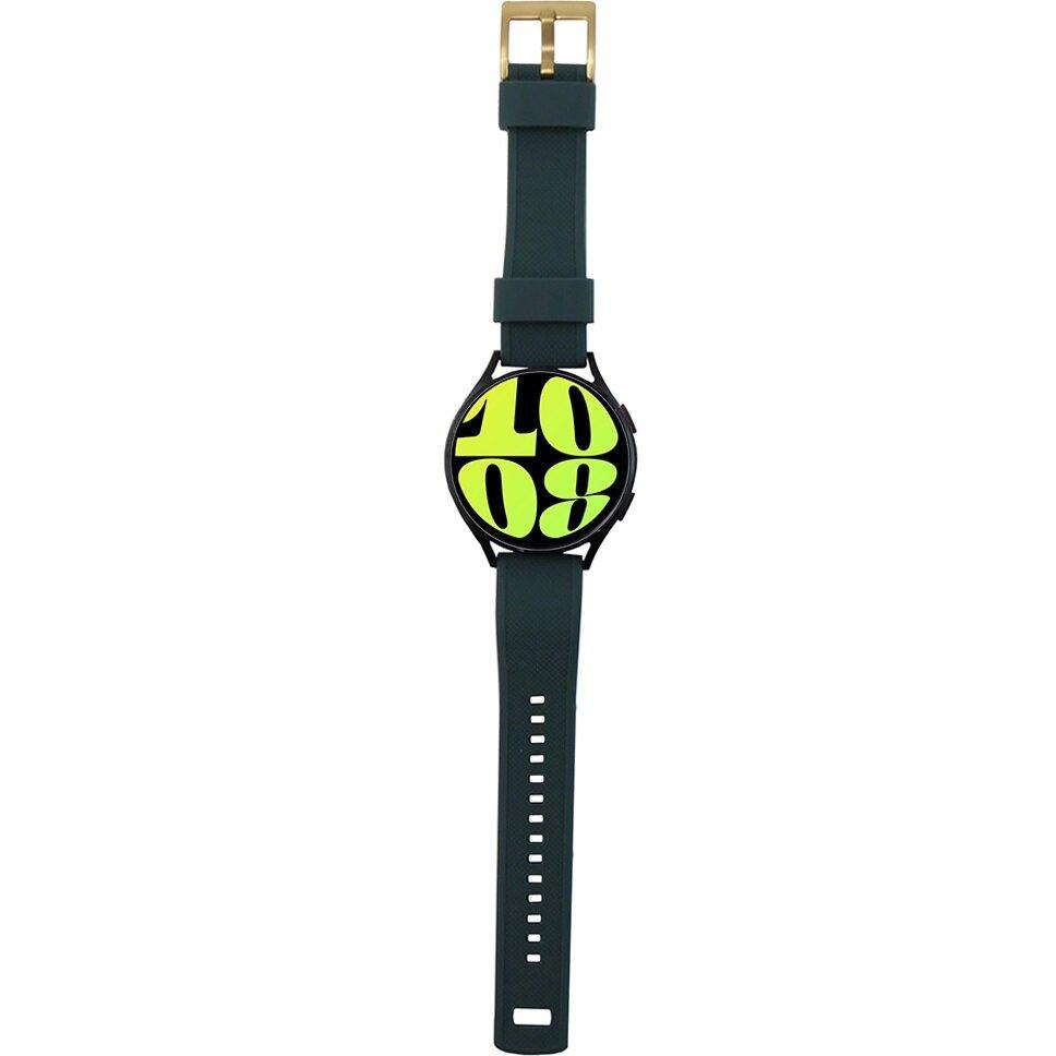 ERBORD Universal Silicone Strap 20mm, Dual Color, Green / Black / Gold Buckle