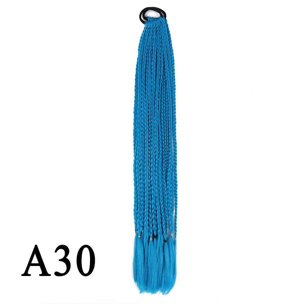 Плетеный хвост с резинкой, черный плетеный хвост ручной работы из термостойкого волокна, шиньоны с конским хвостом для девочек