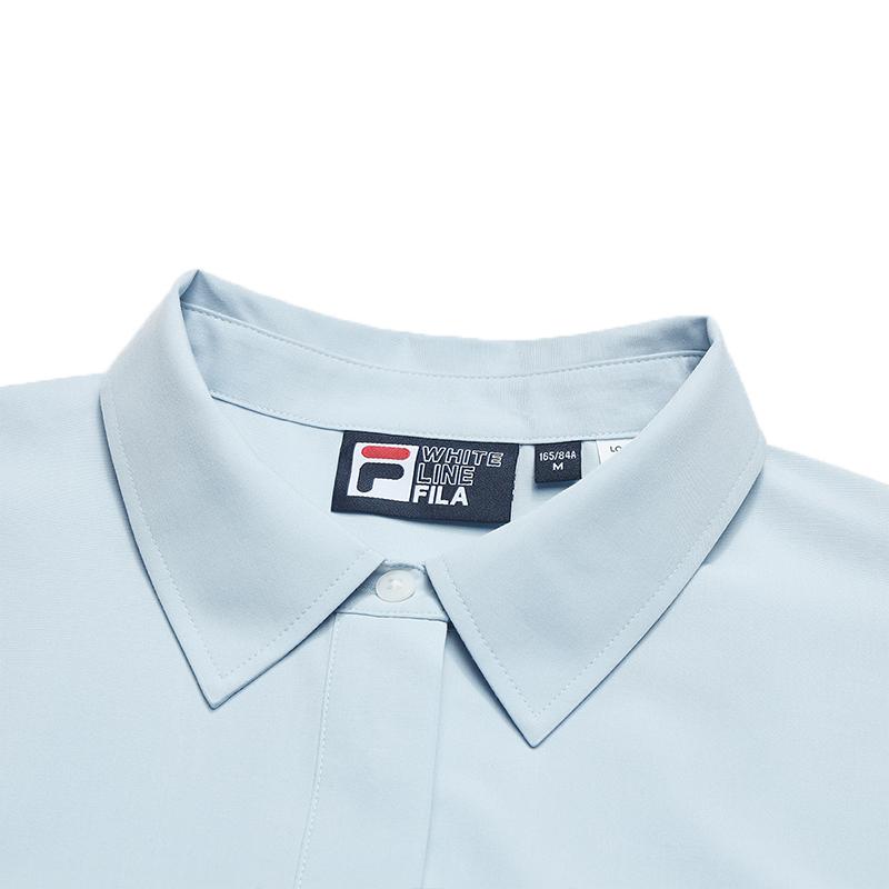 Fila Heritage Classic Простая Эластичная Удобная Свободная Тканая Рубашка с Длинным Рукавом Женские рубашки F11W548406FLB