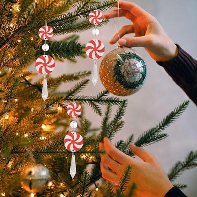 Конфетные Рождественские Украшения 12 Штук Рождественские Украшения Поделка Акриловый Леденец-Мятушка Подвеска Поделка Для Домашних Венков