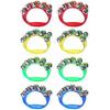 Elrinrin Ring Bells, Hand Bells, Musical Instruments, Bells, Tin Percussion, Karaoke Accessories, Ages 6 and Up, 4 Colors/Set of 8