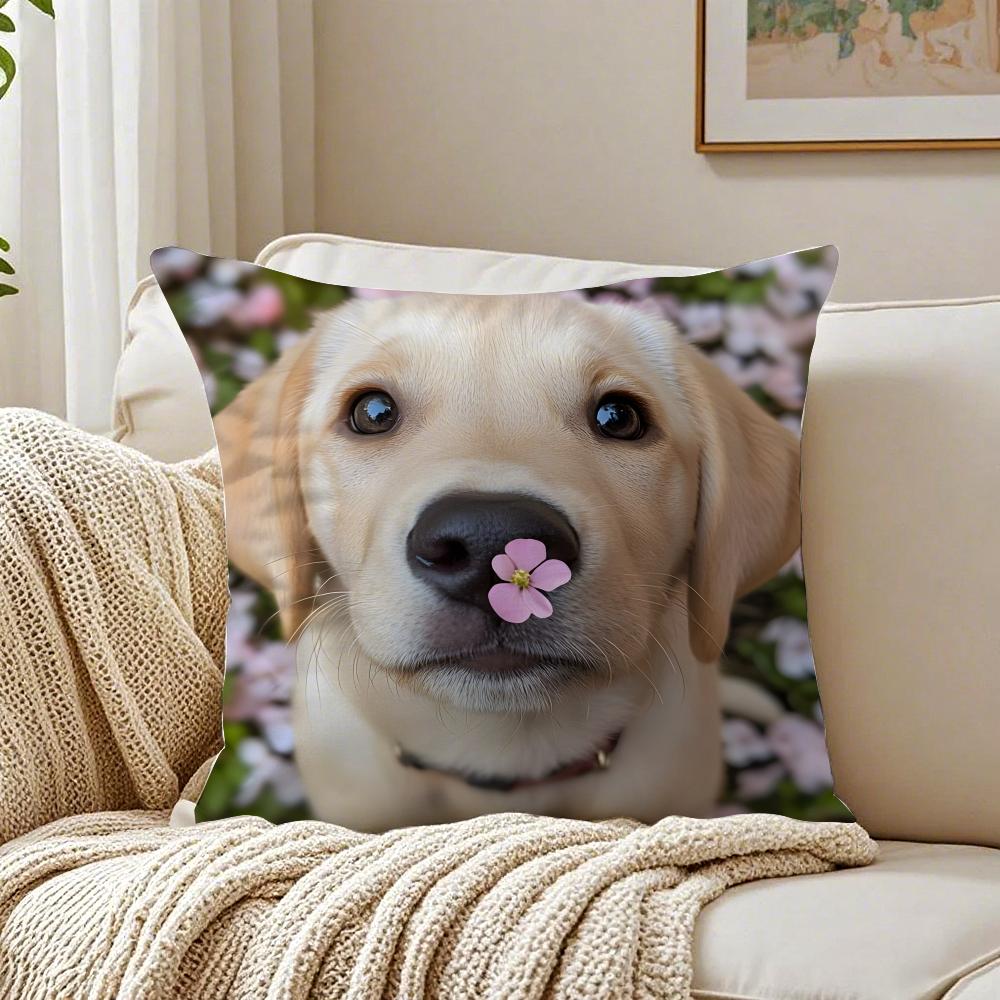 Labrador Retriever Pillow Friendly Dog Plush Cushion Cushion Cover Pillowcase Anti-Dustmite Living Room Sofa Decor Cushion Room