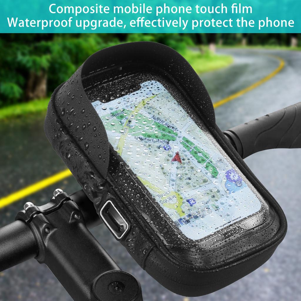 Bicycle and Motorcycle Mobile Phone Holder Waterproof Mobile Phone Bag Case Gps 360° Rotatable Rainproof Touch Screen