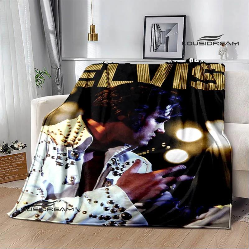 E-Elvis-Presley Retro print blanket blankets for beds Picnic blankets Flange blanket Soft and comfortable blanket birthday gift