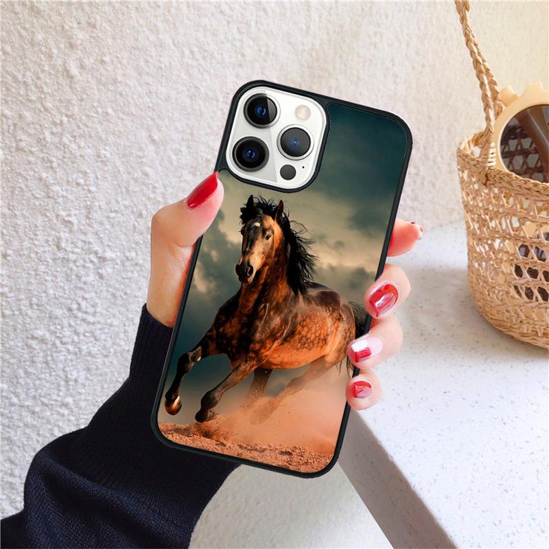Чехол для телефона Running Black Quarter Horse для iPhone 17 Air 16 PRO MAX 15 14 PLUS 12 11 13 Чехол Fundas Shell coque