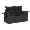 VidaXL Salon de Jardin avec Coussins 4 pcs, Canapés de Terrasse, Ensemble de Meubles de Patio, Mobilier d'Extérieur, Noir 3220064