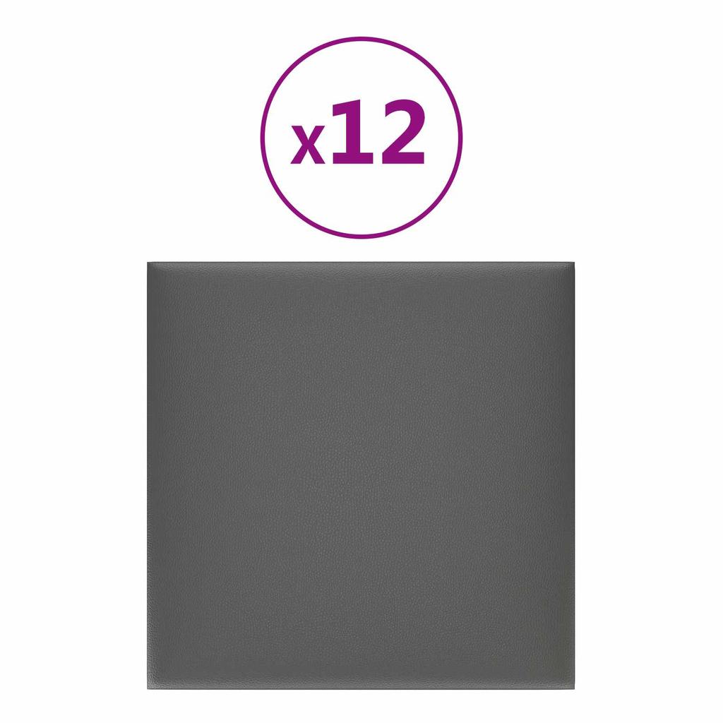 Wall Mounted Headboard Panels 12 pcs Grey 30 x 30 cm Fabric