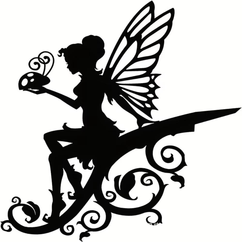 1 шт. Фея Металлическая настенная живопись для улицы, силуэтная табличка скульптура для декора сада, забор, осенний декор, декор на Хэллоуин