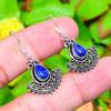 Natural Lapis Lazuli Gemstone 925 Sterling Silver Gift Earring 1.58" G4g90