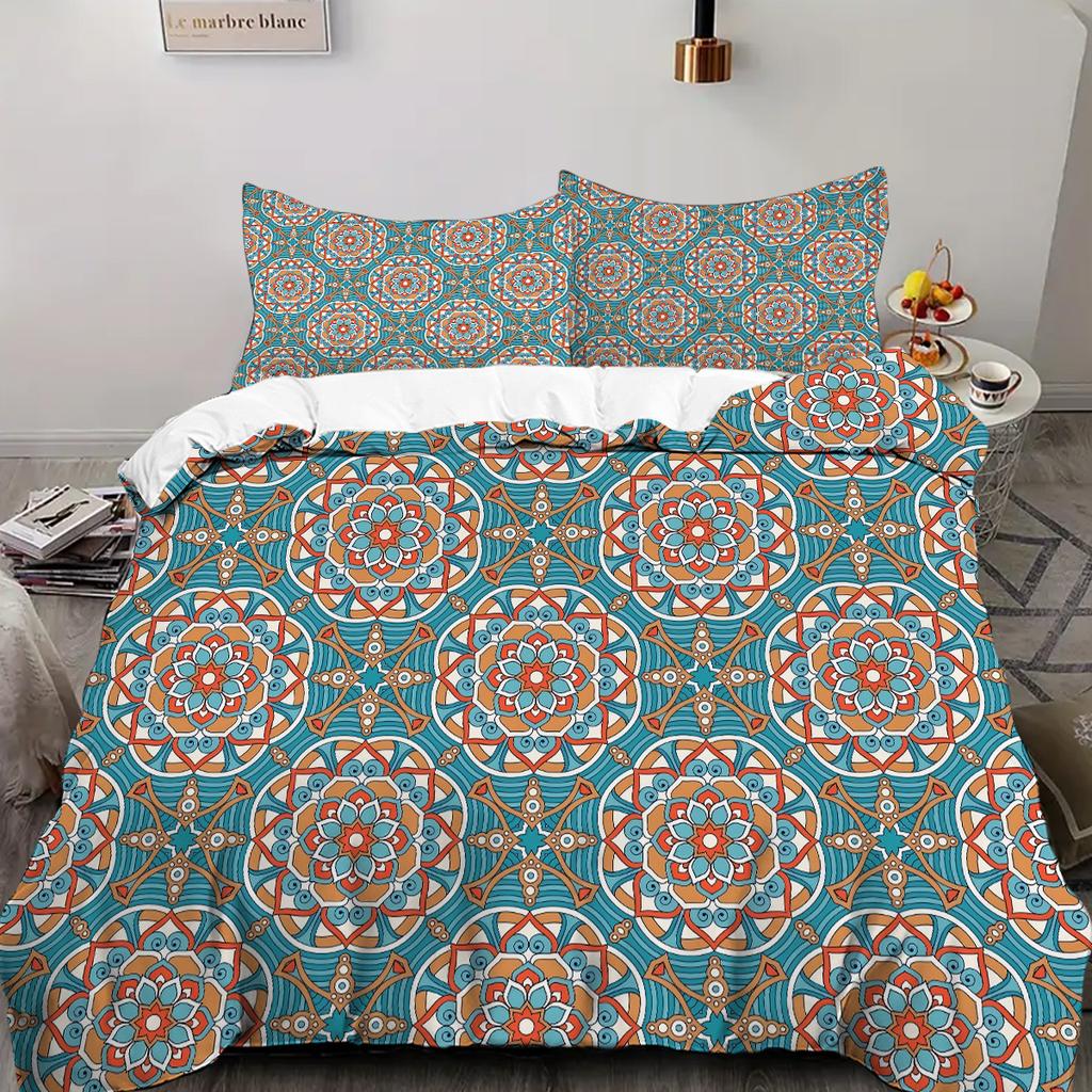 Bohemian Style 3D Printed Quilt Cover Set Datura Flower Exotic Style Bedding Set Luxury Soft Comfortable Polyester Duvet Cover