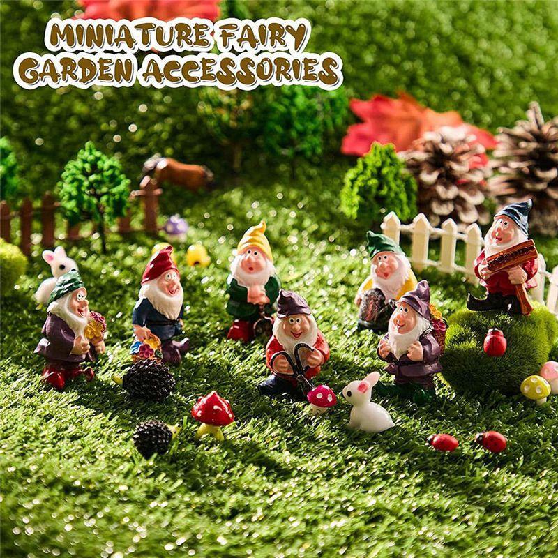 Очаровательные 7 шт. Мини-статуэтки гномов, идеально подходящие для красочного гномьего ландшафта и украшения сада