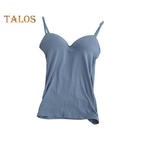 Женская майка со встроенным бюстгальтером, регулируемые бретельки-спагетти, повседневные майки без рукавов под одеждой для занятий йогой